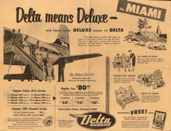 'Delta Means Deluxe' took a turn for the better in 1959 as passengers could board without a walk across the ramp. 'Delta Means Deluxe' took a turn for the better in 1959 as passengers could board without a walk across the ramp.