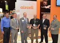 Representatives receiving the Aircell 51,000 Five award for top dealer performance in 2012 are pictured here, (l/r): Bill Darbe, Aircell; Stephen Maiden, Constant Aviation; David Loso, Jet Aviation; Frank Correro, StandardAero; Eric Stuck, Gulfstream Aerospace Corp.; Gary Harpster, Duncan Aviation.