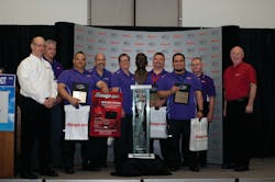 FedEx Team LAX won the William F. 'Bill' O'Brien Award for Excellence in Aircraft Maintenance and has the honor of being the first to have the Snap-on trophy at their facility for a year. FedEx Team LAX won the William F. 'Bill' O'Brien Award for Excellence in Aircraft Maintenance and has the honor of being the first to have the Snap-on trophy at their facility for a year.
