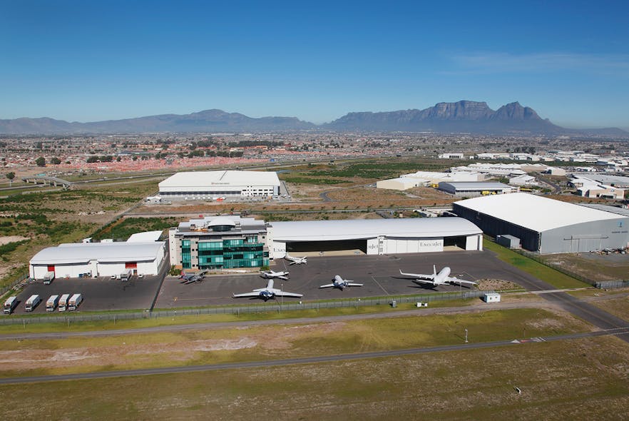 An aerial view of ExecuJet&apos;s Cape Town facility.