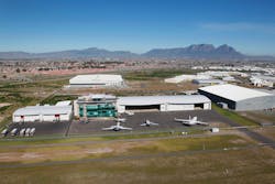 An aerial view of ExecuJet&apos;s Cape Town facility.