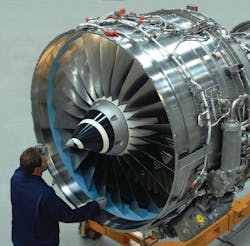 Rolls-Royce V2500 engine assembly line, Dahlewitz, Germany. Rolls-Royce V2500 engine assembly line, Dahlewitz, Germany.