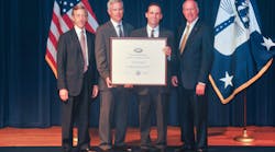 Wayne Knabel, CFO; Mark Kreinbihl, Group President; Todd Wise, International Programs Manager; Jeff Gorman, President & CEO accept the the President’s “E” Award for Exports at a ceremony in Washington, D.C. Wayne Knabel, CFO; Mark Kreinbihl, Group President; Todd Wise, International Programs Manager; Jeff Gorman, President & CEO accept the the President’s “E” Award for Exports at a ceremony in Washington, D.C.
