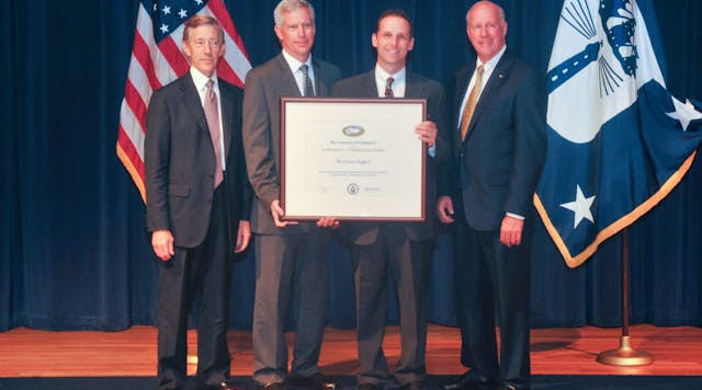 Wayne Knabel, CFO; Mark Kreinbihl, Group President; Todd Wise, International Programs Manager; Jeff Gorman, President &amp; CEO accept the the President&rsquo;s &ldquo;E&rdquo; Award for Exports at a ceremony in Washington, D.C.