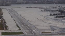 In the aftermath of the storm, the agency sustained historic damage to all of its facilities, including 100 million gallons of water that flooded Delta’s Shuttle Ramps at LaGuardia Airport In the aftermath of the storm, the agency sustained historic damage to all of its facilities, including 100 million gallons of water that flooded Delta’s Shuttle Ramps at LaGuardia Airport