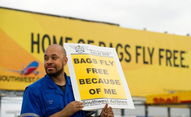 Local TWU President Charles Cerf said the union, which represents more than 9,400 ground crew workers at Southwest, disagrees with &apos;Southwest&apos;s insistence that temporary contract workers are good for our customers and our airline.&apos;