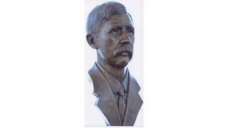 A replica of this bust crafted by Virginia Hess will be donated to the Wright-Patterson Air Force Base once the donations reach the required amount.