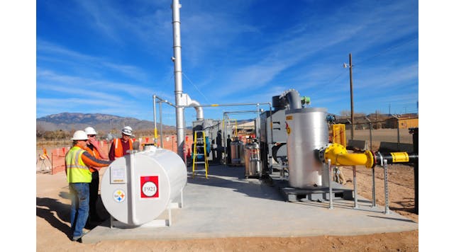 The Air Force shut down the big new &apos;soil vapor extraction&apos; machine May 31, just four months after operations began, after its control system malfunctioned, according to an Air Force report to the New Mexico Environment Department.