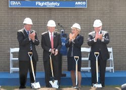 From left to right are Moonachie, New Jersey Mayor Dennis Vaccaro; Bruce Whitman, President & CEO, FlightSafety; State of New Jersey Lieutenant Governor Kim Guadagno;and Greg Wedding, Vice President, Teterboro Center Manager, FlightSafety. From left to right are Moonachie, New Jersey Mayor Dennis Vaccaro; Bruce Whitman, President & CEO, FlightSafety; State of New Jersey Lieutenant Governor Kim Guadagno;and Greg Wedding, Vice President, Teterboro Center Manager, FlightSafety.
