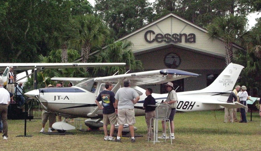 The Cessna Turbo Skylane JT-A on display at Sun &lsquo;n Fun 2013.