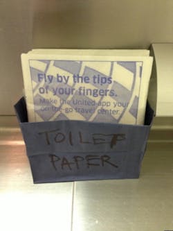 A picture taken by a United Airlines passenger on a recent flight to London. The photo was later posted on a popular aviation message board. A picture taken by a United Airlines passenger on a recent flight to London. The photo was later posted on a popular aviation message board.