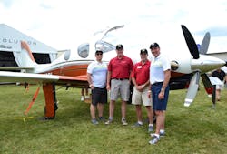 From left: Nick Kanellias, GM, Sales & Marketing, P&WC; Thomas Bowen, COO, Lancair; Bob Wolstenholme, CEO, Lancair; and Denis Parisien, VP, General Aviation, P&WC. From left: Nick Kanellias, GM, Sales & Marketing, P&WC; Thomas Bowen, COO, Lancair; Bob Wolstenholme, CEO, Lancair; and Denis Parisien, VP, General Aviation, P&WC.