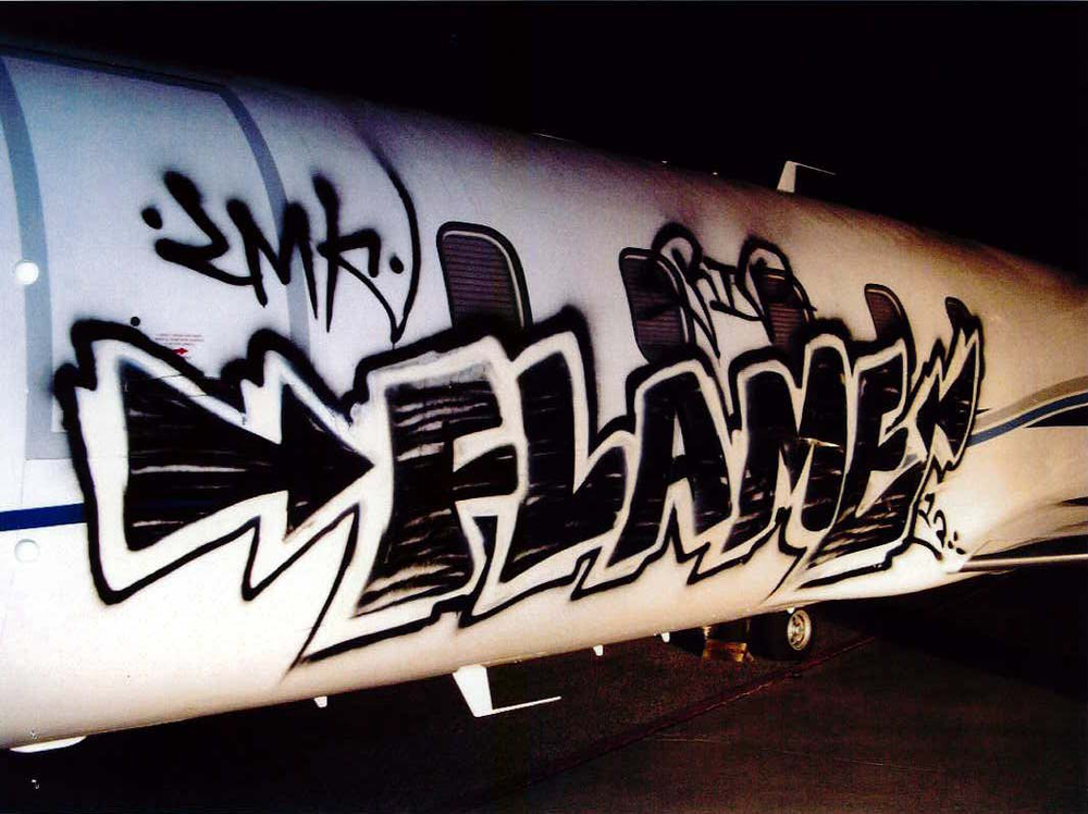 The graffiti is believed to be 'gang-related and gang-initiated,' said LAPD spokesman Rudy Lopez, who did not elaborate on the particulars of the investigation, which is being conducted with Los Angeles Airport Police and the FBI.