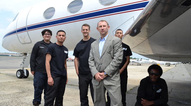 Kings Point Long Island, NY businessman Arik Kislin, who owns JFI Jets, donated his Gulfstream II business jet that once belonged to Frank Sinatra to Western Suffolk BOCES, where students in aviation maintenance technology at Wilson Technological Center&apos;s Republic Airport campus will use it to train in the repair and service of business jets. Photo Credit: Western Suffolk BOCES.
