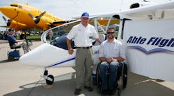 Instructor Mike Hansen And Able Flight Pilot Warren Cleary With The Sky Arrow