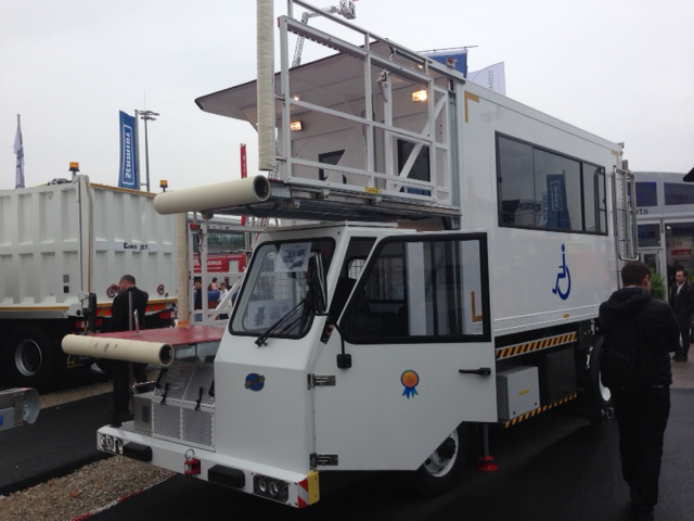 The award-winning Ambulift on display at DENGE&apos;s stand at inter airport Europe.