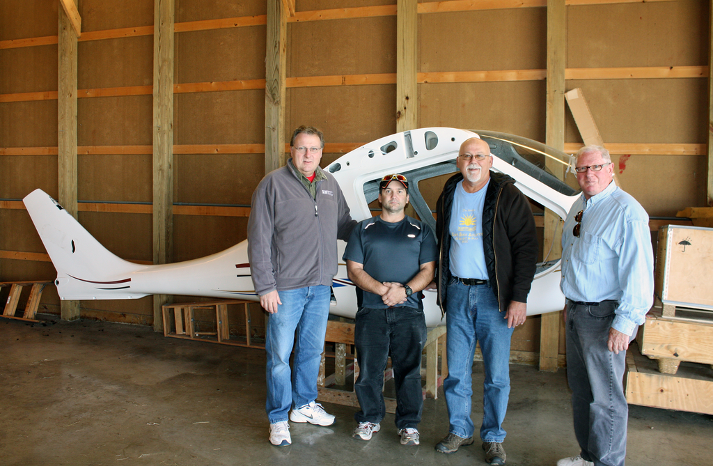 From left - AMTSociety Executive Director and Chief Editor for Aircraft Maintenance Technology (AMT) magazine Ronald Donner, WITC Composite Student Tom Hudacek, WITC Composite Technology Instructor Tim Wright, WITC Associate Dean of Continuing Ed Charlie Glazman.