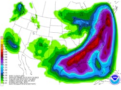 There's a possibility it might go out to sea instead of hugging the East Coast, which could ease the threat to travel. There's a possibility it might go out to sea instead of hugging the East Coast, which could ease the threat to travel.
