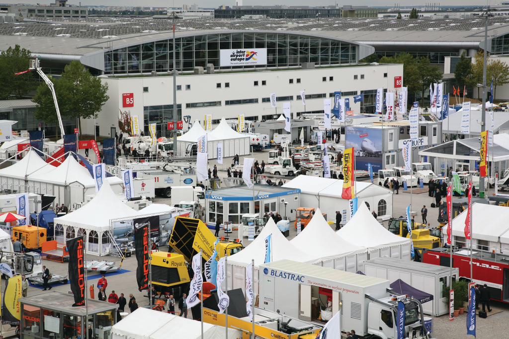 Yes, that is a lot of outside exhibit space. But this is a picture of the 2011 inter airport Europe exhibition. Show organizers said this year's show feature 20 percent more outside exhibit space - space typically taken by GSE companies.