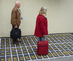 With the Flying Carpet system, passengers simply arrange themselves in row order, before proceeding to the plane, enabling each of them to go direct to their seats unimpeded. With the Flying Carpet system, passengers simply arrange themselves in row order, before proceeding to the plane, enabling each of them to go direct to their seats unimpeded.