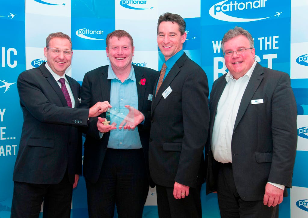 Freudenberg Sealing Technologies was recently presented with a coveted Pattonair Gold Supplier Award for outstanding service and delivery. From left: Jean-Luc Paris, Scott Wilson and Sean Morgan from Freudenberg Sealing Technologies and David Shepherd from Pattonair.