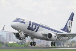 E170 of the LOT Polish Airline E170 of the LOT Polish Airline