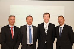 (From left to right): Dr. Johannes Bußmann (Chief Executive Human Resources, Engine & VIP-Services von Lufthansa Technik), Werner Kartner (Vice President Aircraft Interior of LIST components and furniture), Dr. Philip von Schroeter (Section Manager Business Aviation Products of Lufthansa Technik) and Mag. Michael Groiss (CEO of LIST components & furniture). (From left to right): Dr. Johannes Bußmann (Chief Executive Human Resources, Engine & VIP-Services von Lufthansa Technik), Werner Kartner (Vice President Aircraft Interior of LIST components and furniture), Dr. Philip von Schroeter (Section Manager Business Aviation Products of Lufthansa Technik) and Mag. Michael Groiss (CEO of LIST components & furniture).
