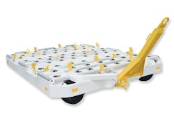 The New Standard Dolly from WASP Inc., Glenwood, Minn., handles LD-2, LD-3, LD-4 and LD-11 containers, including two LD-2 or LD-3 containers at a time, to accommodate ever-changing workloads. It also takes on half, 88-by-125-inch (224-by-318-centimeter) and 96-by-125-inch (244-by-318-centimeter) pallets. The New Standard Dolly from WASP Inc., Glenwood, Minn., handles LD-2, LD-3, LD-4 and LD-11 containers, including two LD-2 or LD-3 containers at a time, to accommodate ever-changing workloads. It also takes on half, 88-by-125-inch (224-by-318-centimeter) and 96-by-125-inch (244-by-318-centimeter) pallets.