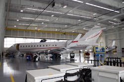Team members immediately start work on large and long-range business jets as they filter in the second of Duncan Aviation&apos;s two new 40,000-square-foot maintenance hangars, built to accommodate our customer&apos;s larger aircraft.