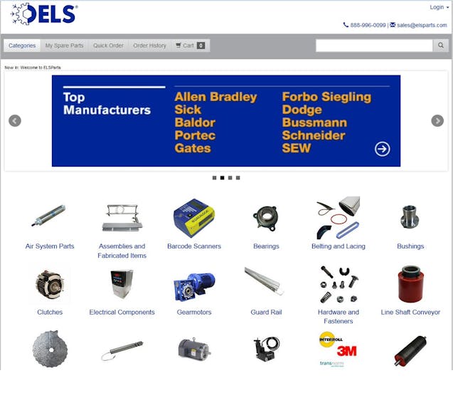 new, comprehensive web store, www.elsparts.com, to provide 24/7 access to more than 18,000 parts and accessories for material handling and airport baggage handling systems.