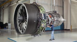 The GEnx-1B engine. GE is setting up a network of GEnx shops that will compete with GE for maintenance business.