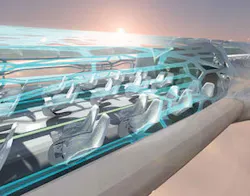 According to Airbus, future aircraft could be built using a bionic structure that mimics the bone structure of birds. Bone is both light and strong because its porous interior carries tension only where necessary, leaving space elsewhere. According to Airbus, future aircraft could be built using a bionic structure that mimics the bone structure of birds. Bone is both light and strong because its porous interior carries tension only where necessary, leaving space elsewhere.