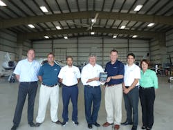 Members of the Banyan avionics team were honored to receive the Garmin Platinum Award presented by Joe Stewart of Garmin. Russell Otowchits, Nathan Hernandez, Craig Chin, Don Campion, Joe Stewart, Pedro Artidiello, and Lynn Juengel. Members of the Banyan avionics team were honored to receive the Garmin Platinum Award presented by Joe Stewart of Garmin. Russell Otowchits, Nathan Hernandez, Craig Chin, Don Campion, Joe Stewart, Pedro Artidiello, and Lynn Juengel.