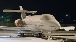 The Wing Armor anti-ice sprayer saves money on deicing but, by allowing the Type IV-treated jet to taxi directly to the runway instead of first to a deicing pad, it also reduces delays that cut into pilot duty time. The Wing Armor anti-ice sprayer saves money on deicing but, by allowing the Type IV-treated jet to taxi directly to the runway instead of first to a deicing pad, it also reduces delays that cut into pilot duty time.