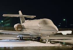 The Wing Armor anti-ice sprayer saves money on deicing but, by allowing the Type IV-treated jet to taxi directly to the runway instead of first to a deicing pad, it also reduces delays that cut into pilot duty time. The Wing Armor anti-ice sprayer saves money on deicing but, by allowing the Type IV-treated jet to taxi directly to the runway instead of first to a deicing pad, it also reduces delays that cut into pilot duty time.