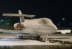The Wing Armor anti-ice sprayer saves money on deicing but, by allowing the Type IV-treated jet to taxi directly to the runway instead of first to a deicing pad, it also reduces delays that cut into pilot duty time.