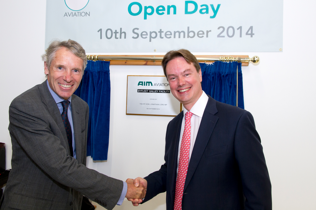 (Left to right) Mark Edwards, CEO of AIM Aviation, and the Rt. Hon. Jonathan Lord MP