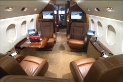 Custom interior featuring the latest cabin communications available. Custom interior featuring the latest cabin communications available.