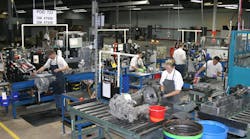 JASPER remanufactures transmissions in work areas called PODs, in which a transmission goes from a core, to a finished product. Each POD has specific transmission families it remanufactures. This allows each POD to become “specialized” and enables JASPER to produce a quality product more efficiently. JASPER remanufactures transmissions in work areas called PODs, in which a transmission goes from a core, to a finished product. Each POD has specific transmission families it remanufactures. This allows each POD to become “specialized” and enables JASPER to produce a quality product more efficiently.