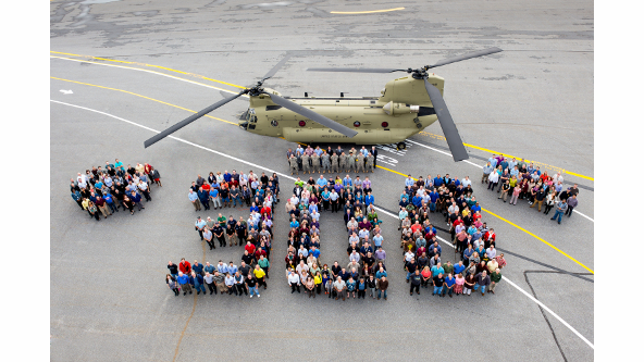 U.S. Army and H-47 teams marked the delivery of the 300th CH-47F Chinook to the U.S. Army on Oct. 15, 2014, at the Ridley Park, PA, facility.