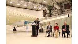 C&amp;L officially opened its new 17,000-sq-ft aircraft-paint hangar on Thursday, October 16, at a ceremony that included remarks from U.S. Senator Susan Collins and U.S. Representative Mike Michaud.