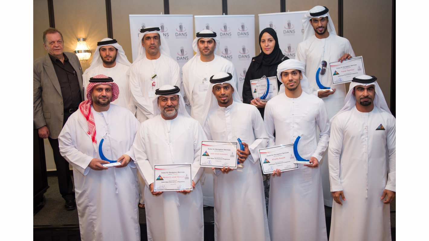 Ibrahim Ahli, Senior Vice President and other senior officials of DANS with first batch of development program graduates.