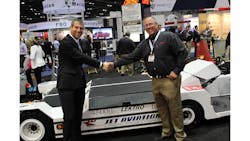 At NBAA LEKTRO&rsquo;s president, Eric Paulson, handed the keys of the 4,500th LEKTRO tug, a model AP8850SDA, to Stefan Benz, Jet Aviation&rsquo;s vice president of Jet Aviation MRO and FBO Services, EMEA &amp; Asia.