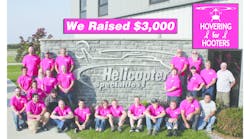 Helicopter Specialties, Inc. (HSI) honored Breast Cancer Awareness Month with a custom &ldquo;Hovering for Hooters&rdquo; pink t-shirt fundraiser. Donations of over $3,000 were collected all of which will be donated to Susan G. Komen South Central Wisconsin.