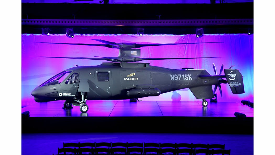 Sikorsky Aircraft Corp., a subsidiary of United Technologies Corp., unveiled the first of two S-97 RAIDER&trade; helicopter prototypes in collaboration with LORD Corporation.