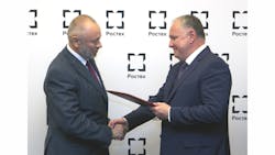Russian Helicopters CEO Alexander Mikheev received the Export Licence from FSMTC Director Alexander Fomin at an official ceremony at Rostec&apos;s offices in Moscow.
