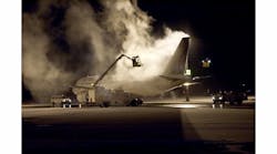 At the new ethylene glycol recycling facility, collected de-icing fluid is brought to a 50-50 concentration in a first phase, and then to a purity of 99.5 percent through the use of high-technology distillation tower supplied by Vilokan Sweden AB. At the new ethylene glycol recycling facility, collected de-icing fluid is brought to a 50-50 concentration in a first phase, and then to a purity of 99.5 percent through the use of high-technology distillation tower supplied by Vilokan Sweden AB.