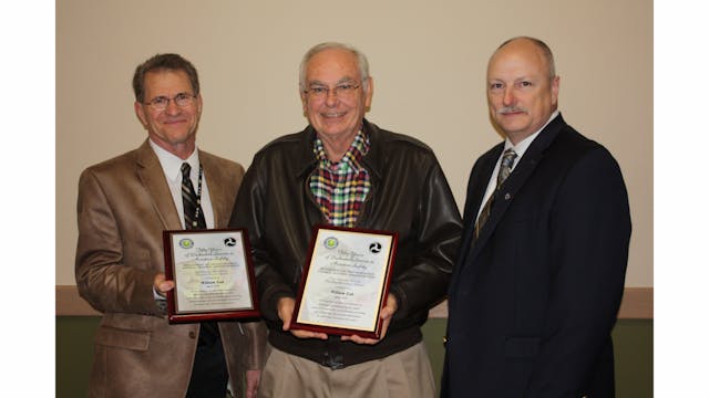 Allan Martens, Airworthiness Supervisor Kansas City FSDO; William Enk award recipient; Alan Stephens, Associate Division Manager FSDO Central Region.
