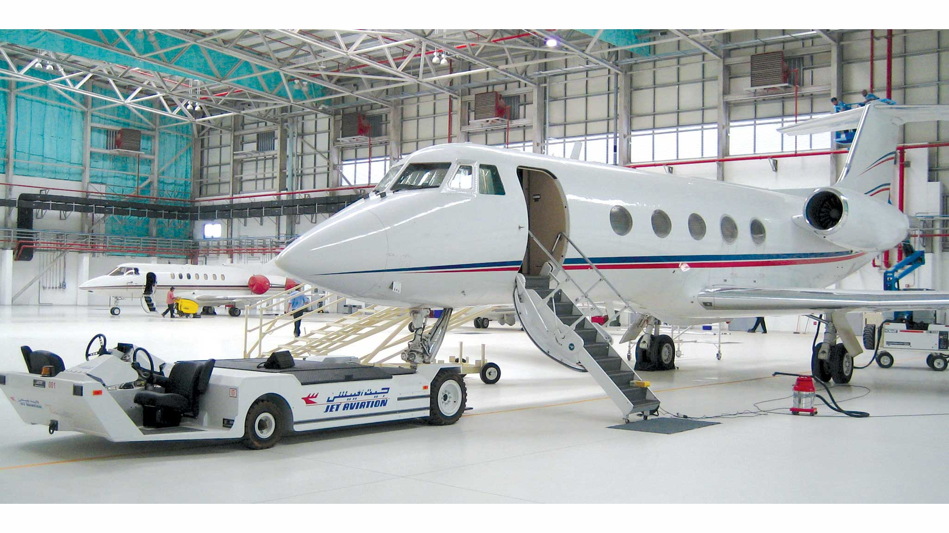 The facility has more than 45,000 sq ft of hangar space, a workshop area of almost 11,000 sq ft and a two-story FBO building 11,300 sq ft in size.