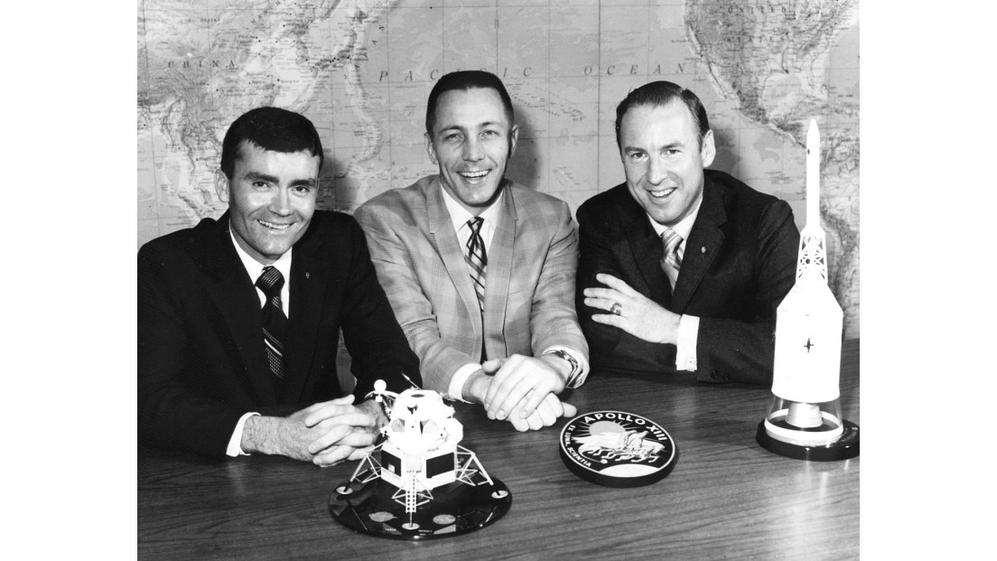 The Apollo 13 crew before launch in 1970: (from left) Fred Haise, Jack Swigert and Jim Lovell.